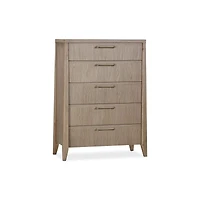 Nettie Five Drawer Ash Wood Chest in Ginger