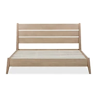 Nettie Slatted Ash Wood Platform Bed in Ginger