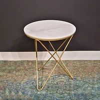 Earth Wind & Fire Marble Side Table - White