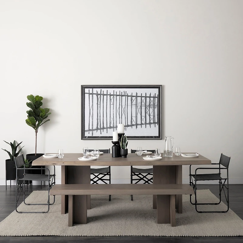 Konstantin Medium Brown Wood W/ Live Edge Rectangular Dining Table
