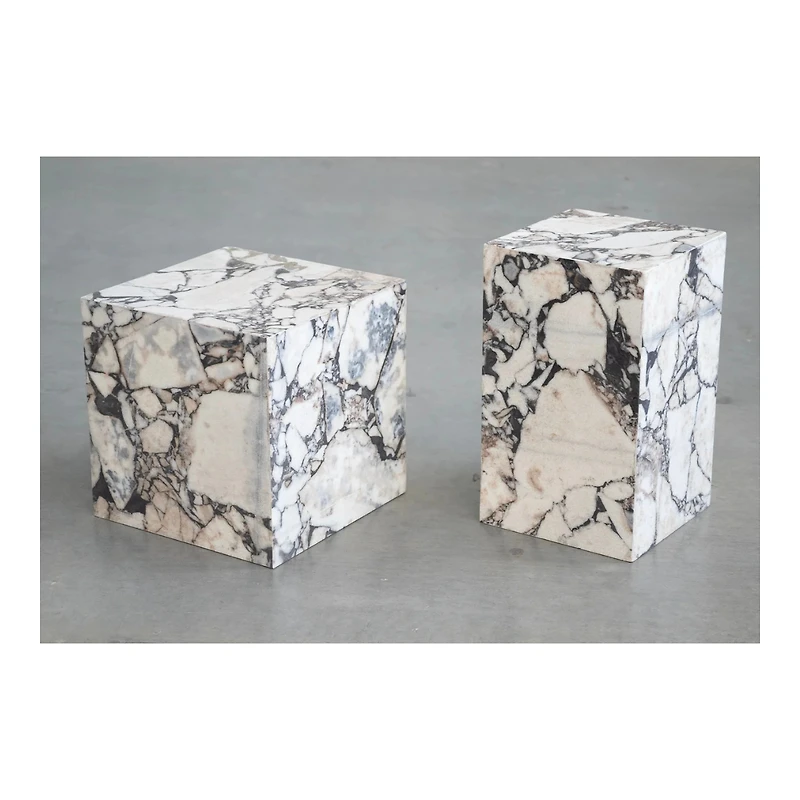 PLINTH End Table Tall Calacatta Viola