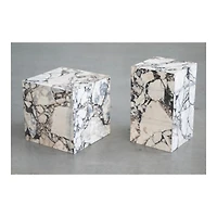 PLINTH End Table Tall Calacatta Viola