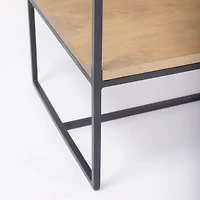 Morris Light Brown Wood w/ Black Metal Frame 6-Tier Shelving Unit