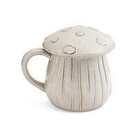 Mushroom Porcelain Cup with lid - WHITE