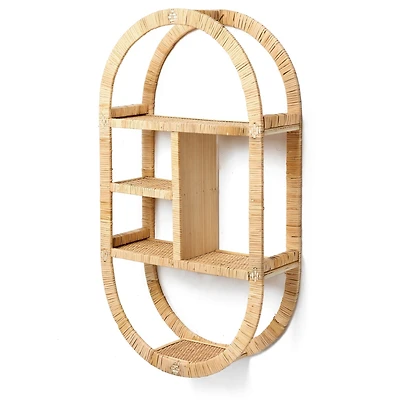 WALL SHELF ARCH RATTAN NATURAL