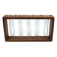 Wood & Glass Bud Vase