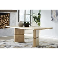 Nelly Rectangular Acacia Wood Dining Table – Lioness Finish