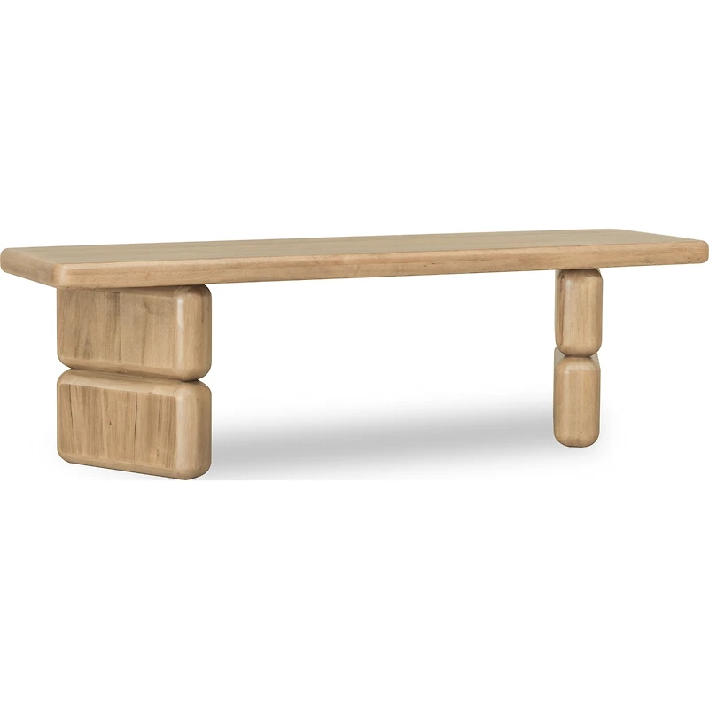 Nelly Acacia Wood Dining Bench in Lioness Finish