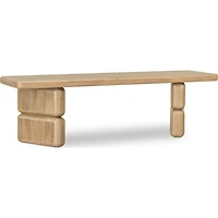 Nelly Acacia Wood Dining Bench in Lioness Finish