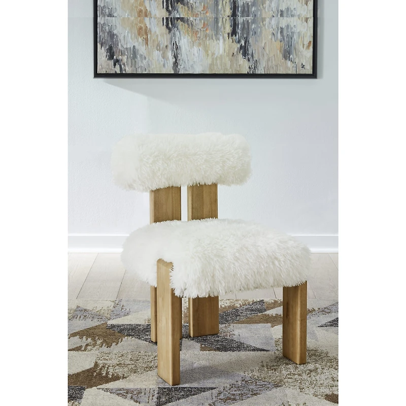 Nelly Sheepskin/Lioness Dining Accent Chair