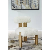 Nelly Sheepskin/Lioness Dining Accent Chair