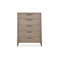 Nettie Five Drawer Ash Wood Chest in Ginger