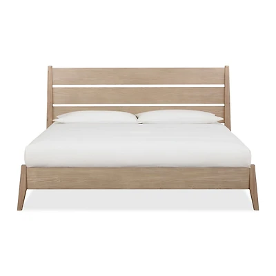 Nettie Slatted Ash Wood Platform Bed in Ginger