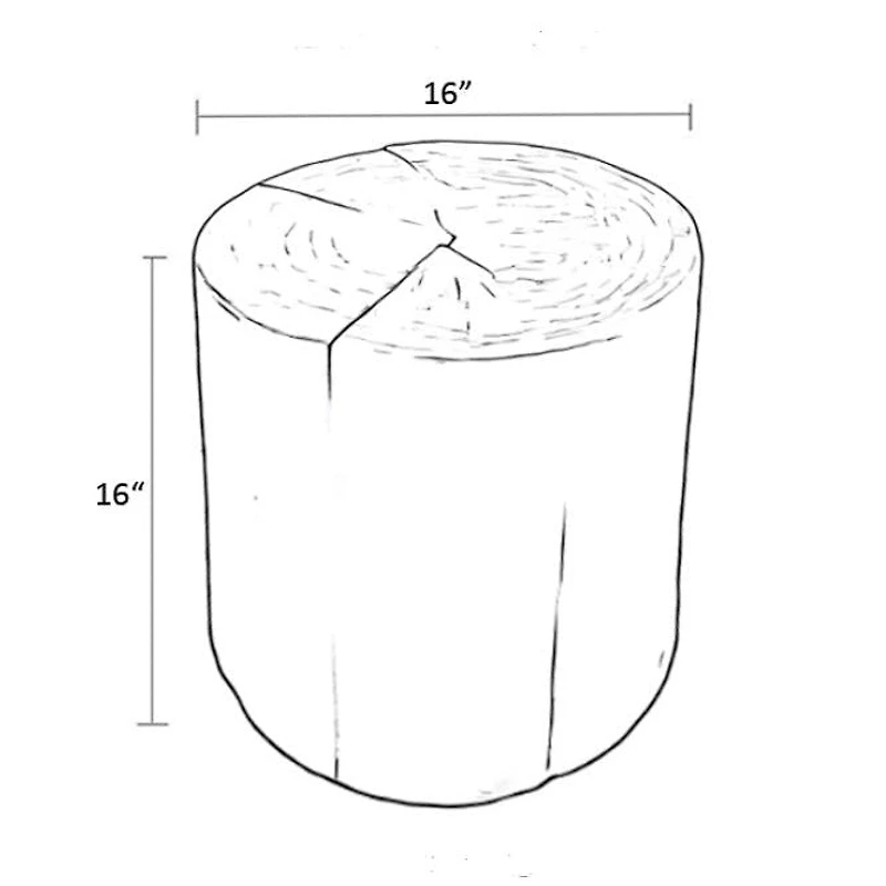 Nova Wide 16" Stump - Round - White