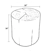 Nova Wide 16" Stump - Round - White