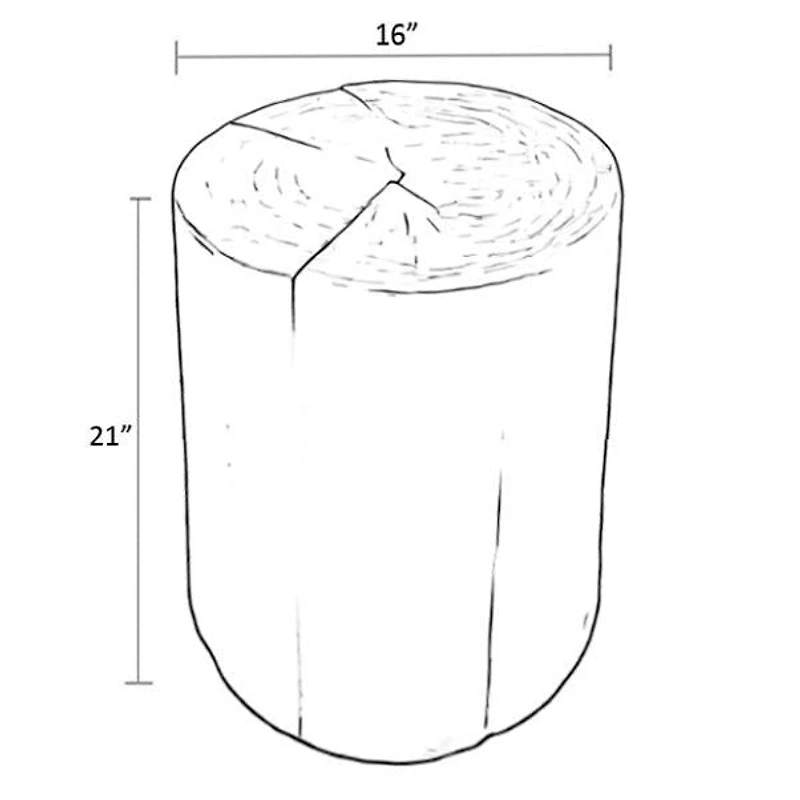 Nova Wide 21" Stump - Round - White