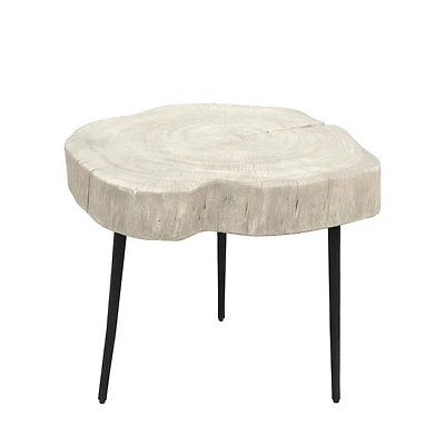 Organic Trunk Side Table - White Washed