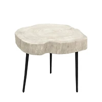 Organic Trunk Side Table - White Washed