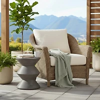 Concrete Inverted Side Table - Dark Grey