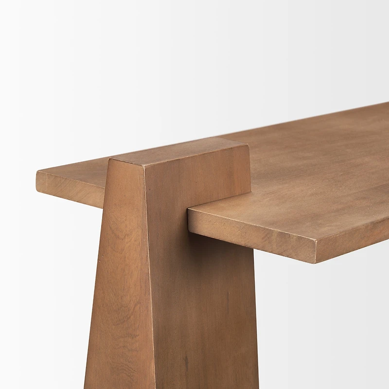 Eula Medium Brown Wood Console Table