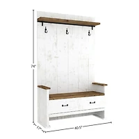 Provence Hall Bench 2 Drawer