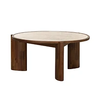 Remix Round Coffee Table - Travertine
