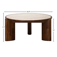 Remix Round Coffee Table - Travertine