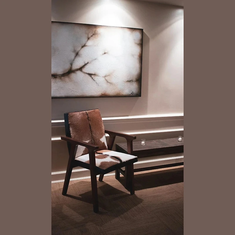 Rio Cool Armchair - Brown Mindi Oak, Leather/Goat Hair
