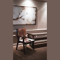 Rio Cool Armchair - Brown Mindi Oak, Leather/Goat Hair