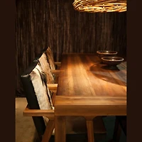 Rio Cool Armchair - Brown Mindi Oak, Leather/Goat Hair