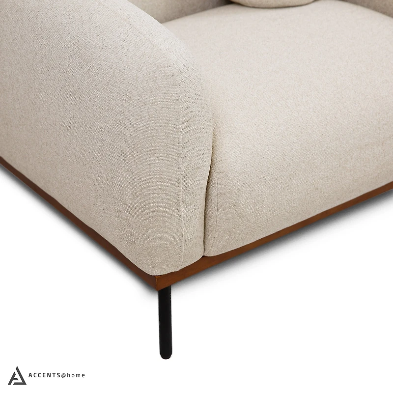 Rodeo Accent Chair with Premium Believe Fabric - Beige