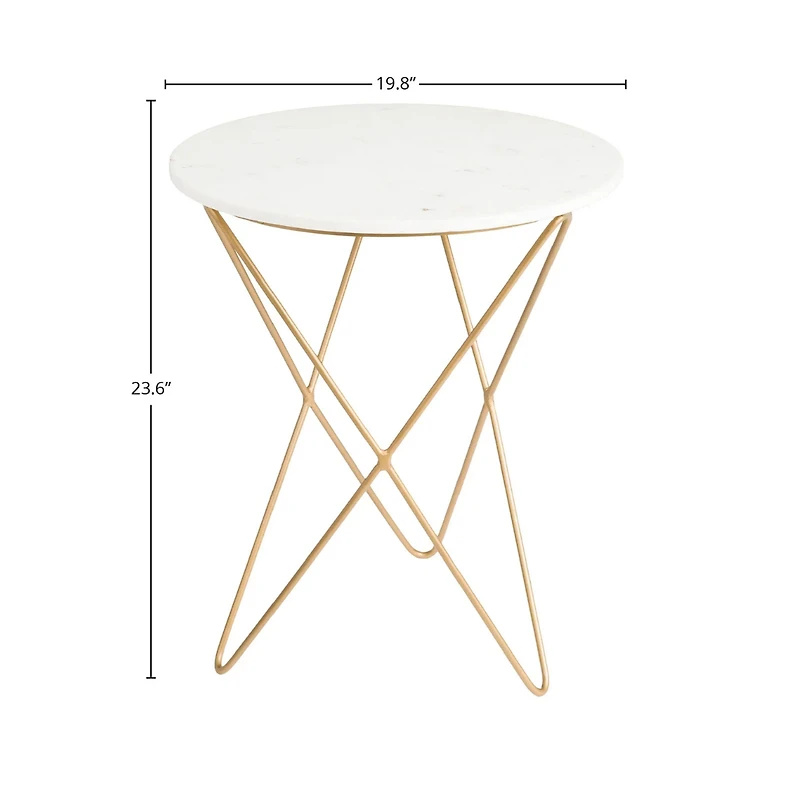 Earth Wind & Fire Marble Side Table - White