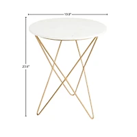 Earth Wind & Fire Marble Side Table - White