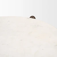 Rumer Dark Brown Wood w/ White Marble Side Table
