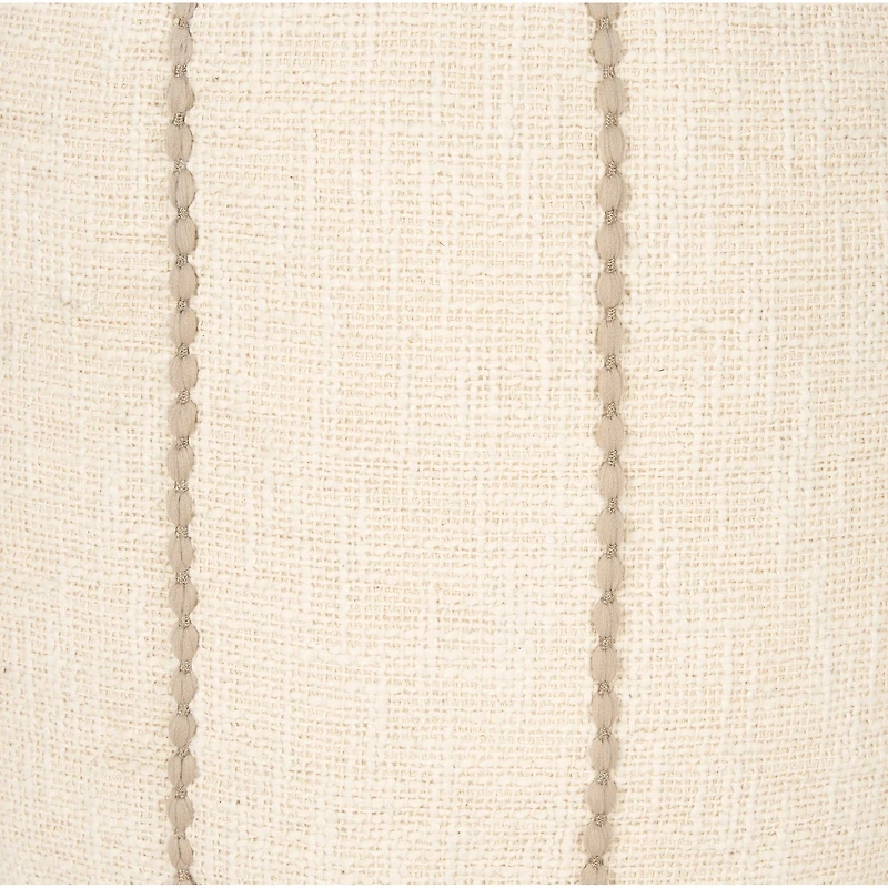 Sachi Beige w/ Stitching Pouf