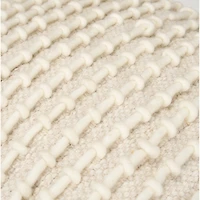 Sakaye Beige w/ Cream Stitched Patterned Pouf