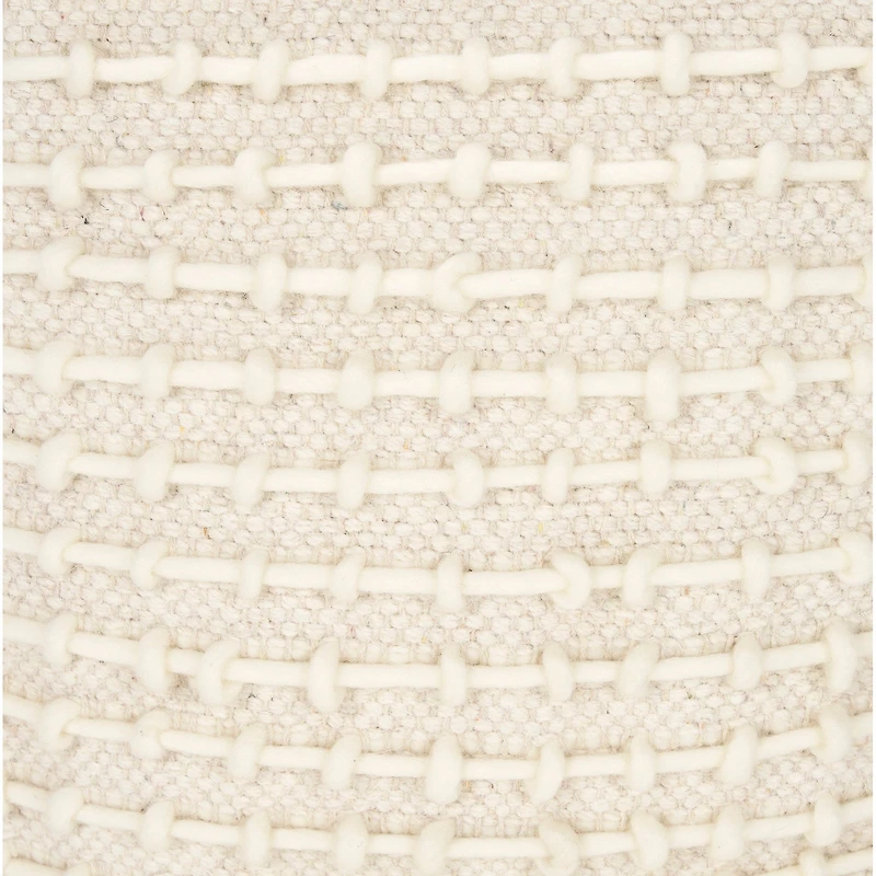 Sakaye Beige w/ Cream Stitched Patterned Pouf