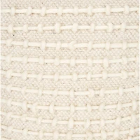 Sakaye Beige w/ Cream Stitched Patterned Pouf