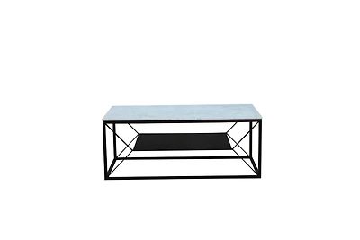 Sasha Coffee Table Marble & Black Metal Legs (Floor Model)