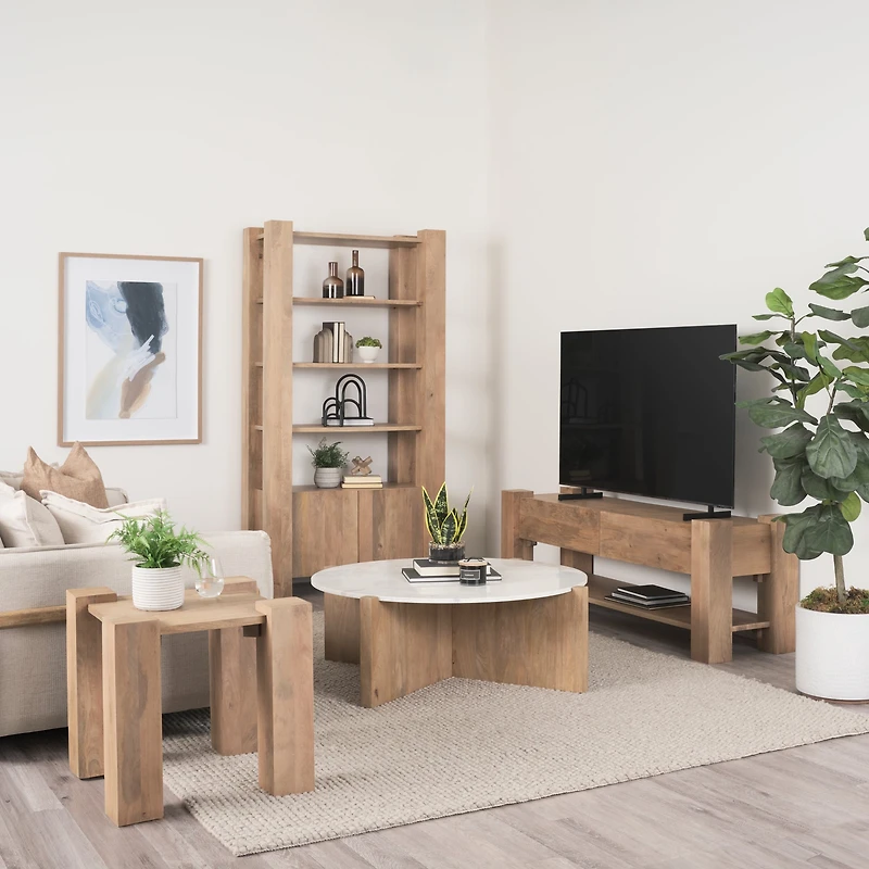 Beth Light Brown Wood Media Console
