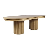 Nord 101" Double Pedestal Dining Table – Natural Oak Finish