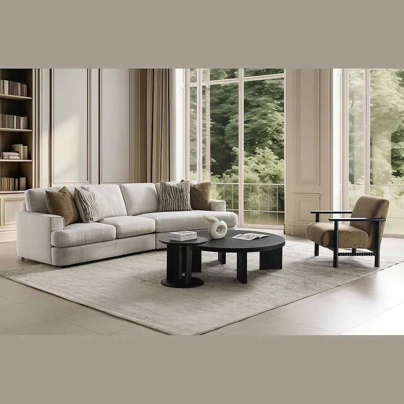 Cara 2 PCs Sectional w/4 Pillows - Right Cuddler