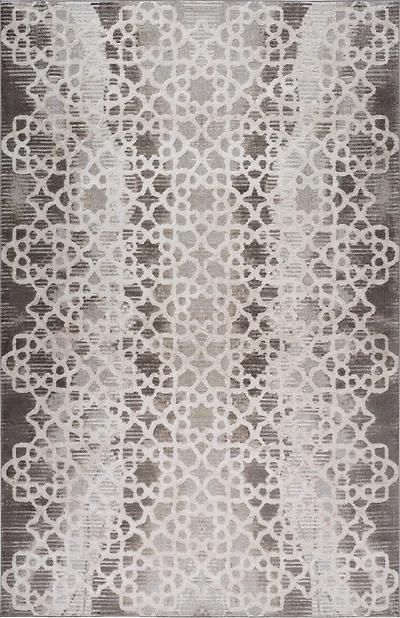 Siena White Woven Diamond Pattern Area Rug