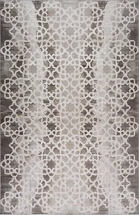 Siena White Woven Diamond Pattern Area Rug