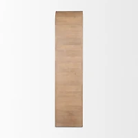 Sorina Reverse Fluted Light Brown Wood Curio Cabinet