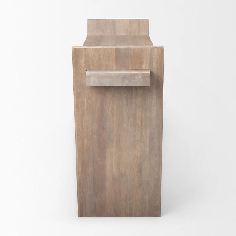 Elaine III Brown Wood Angled Leg Console Table