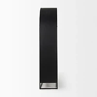 Sloan Dark Wood W/Black Metal Frame Arch Cabinet