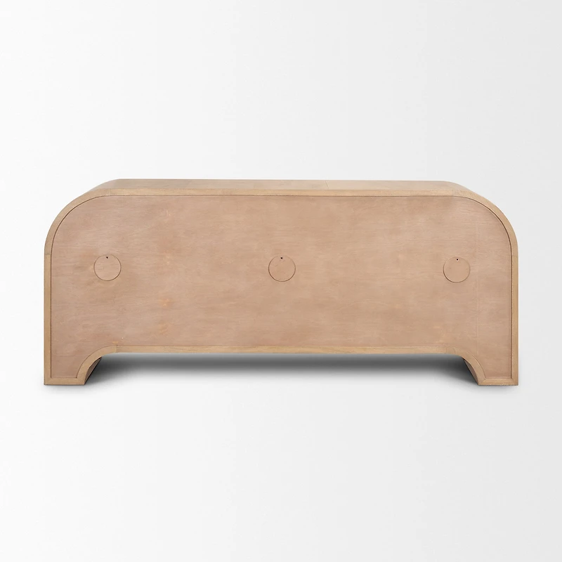 Sorina Reverse Fluted Light Brown Wood Sideboard