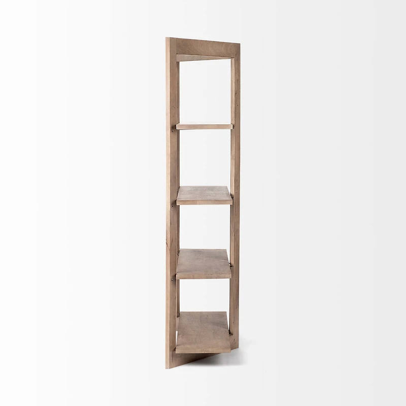Turnbull I 42L x 16W x 72H Light Brown Wood Four Shelf Shelving Unit