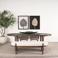Sohan Dark Elm Wood Oval Dining Table